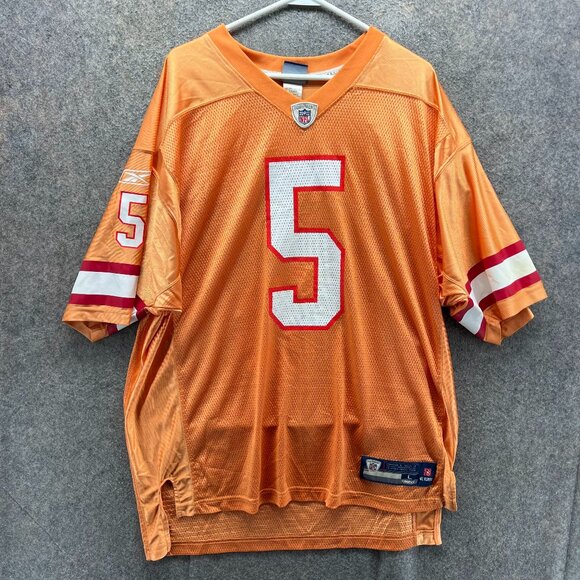 Josh Freeman Tampa Bay Buccaneers Jersey Men Large Orange #5 Reebok Vintage - Picture 1 of 12